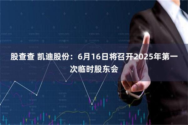 股查查 凯迪股份：6月16日将召开2025年第一次临时股东会